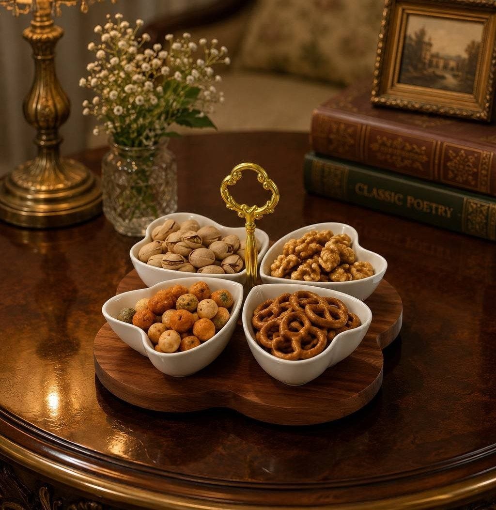 اردو خوری قلب 4 خانه خط طلا (کف چوب ام دی اف ) AKO (22×22)