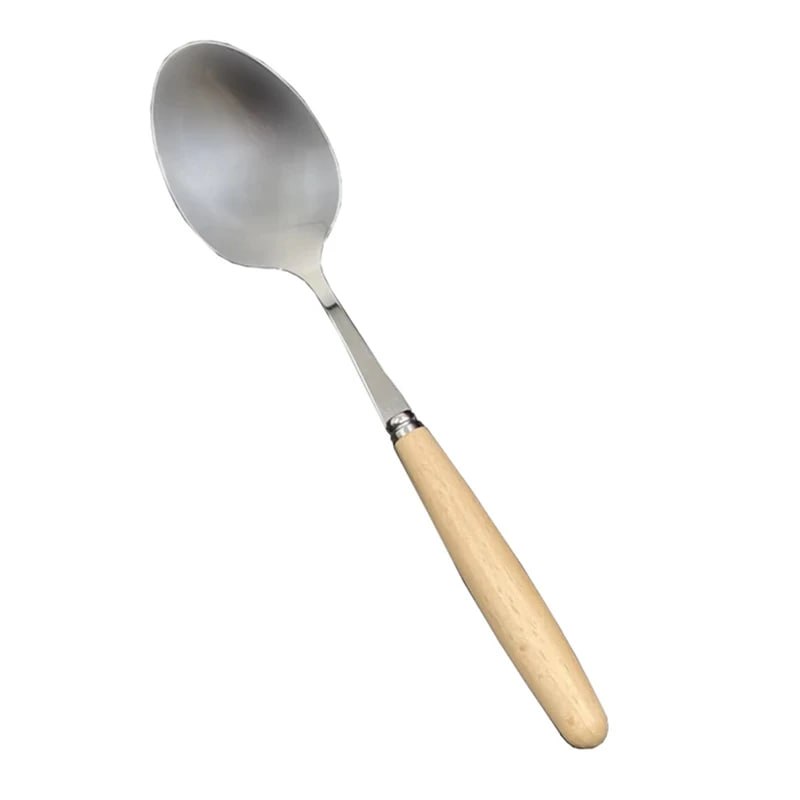 قاشق غذا خوری مدل دسته چوبی 6عددی