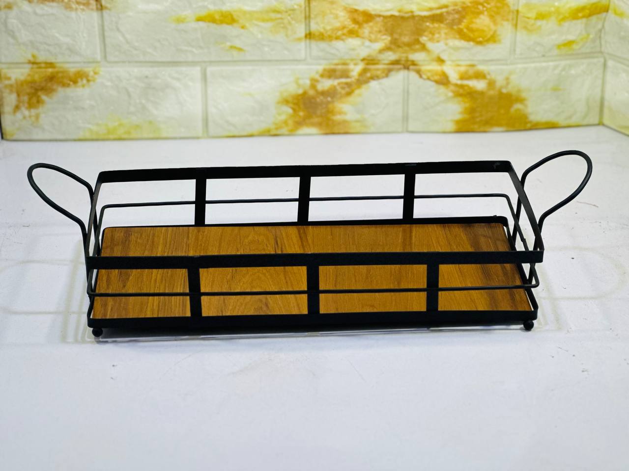 سینی فلزی کف چوبی 20×36