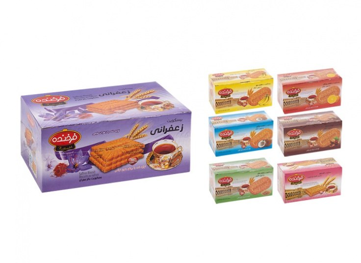 بیسکوئیت پذیرایی فرخنده بسته 6 عددی (طعم رندوم)
